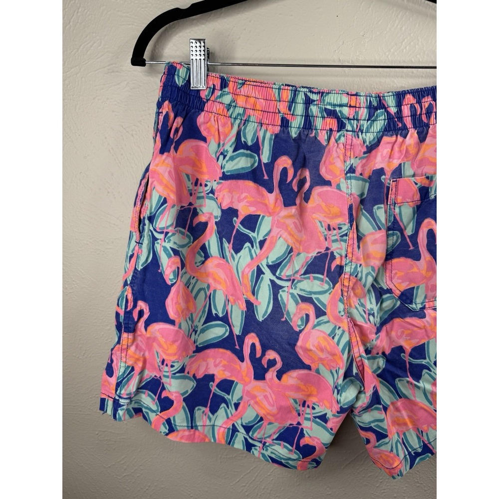 Chubbies Shorts Mens Large Navy Blue Pink Flamingo Swim Casual 5" Inseam Trunks - Picture 7 of 9